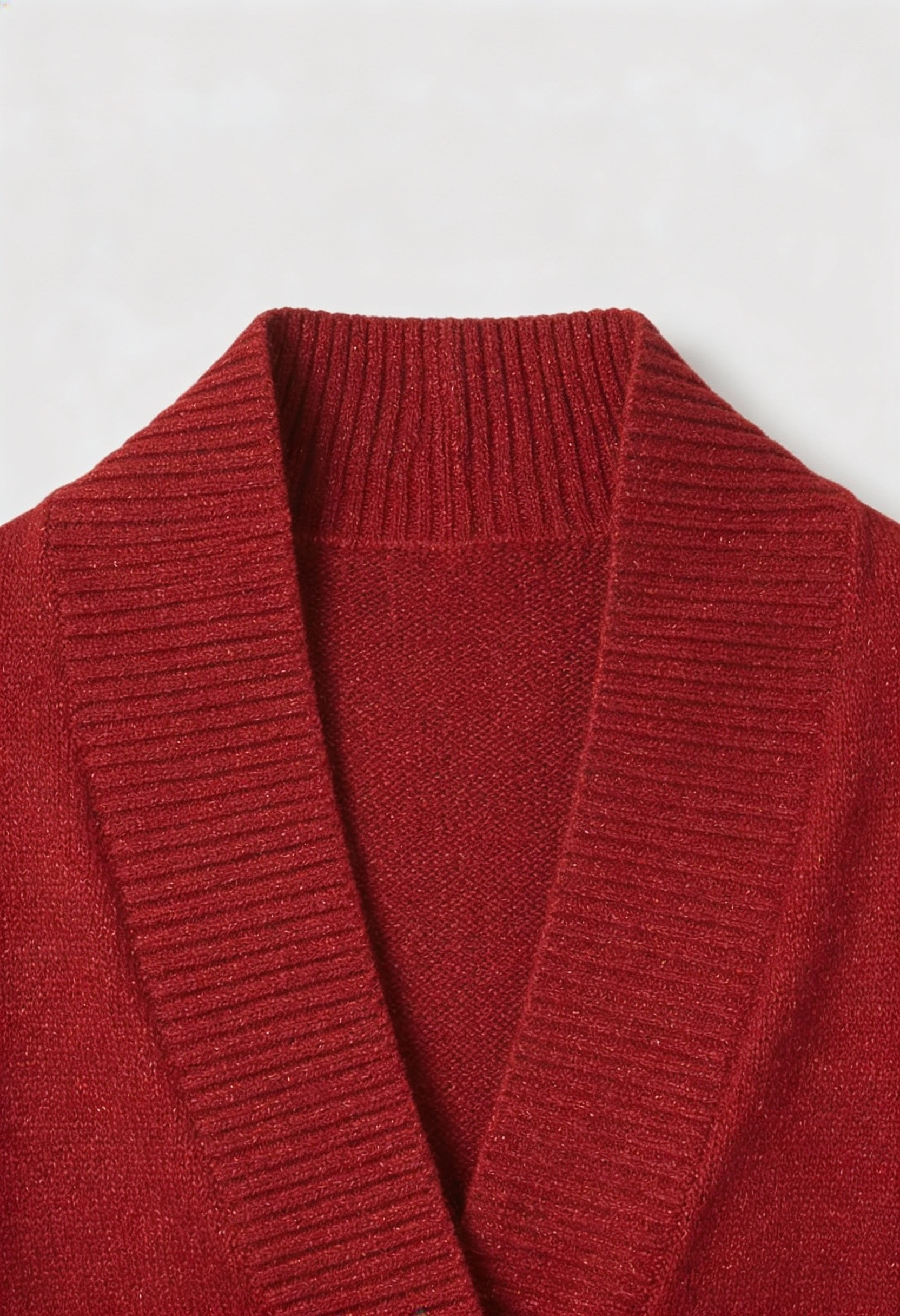 Knit Cardigan with Shawl Collar & Peplum Hem