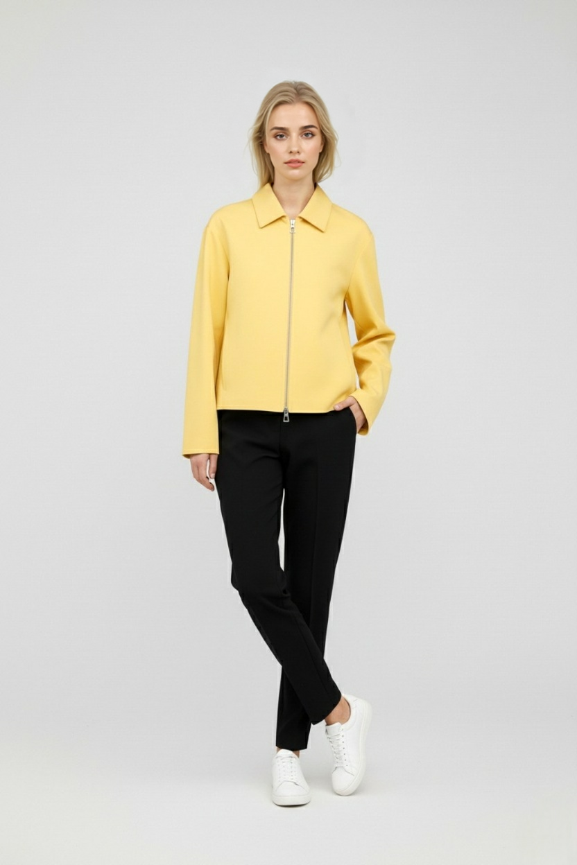 Zip Jacket with Turn-Down Collar