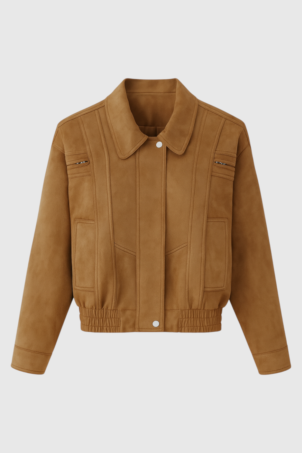 Bomber Jacket with Suede Finish