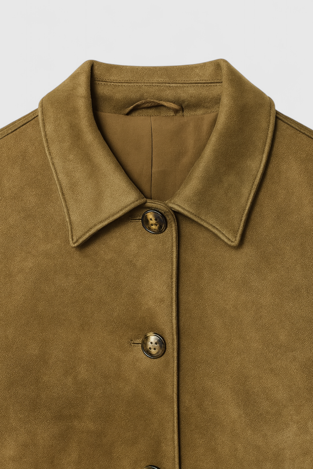 Cropped Jacket with Suede Finish