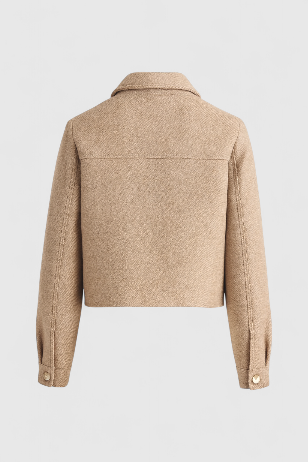 Cropped Button Jacket with Patch Pockets