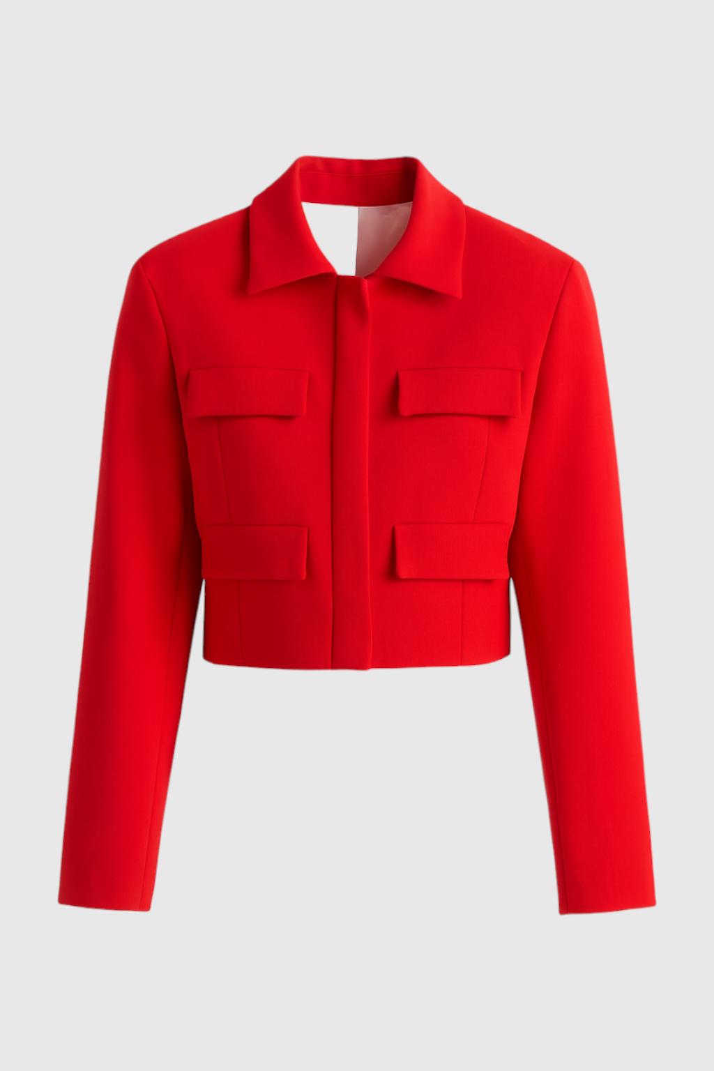 Cropped Utility Jacket, Flap Pockets