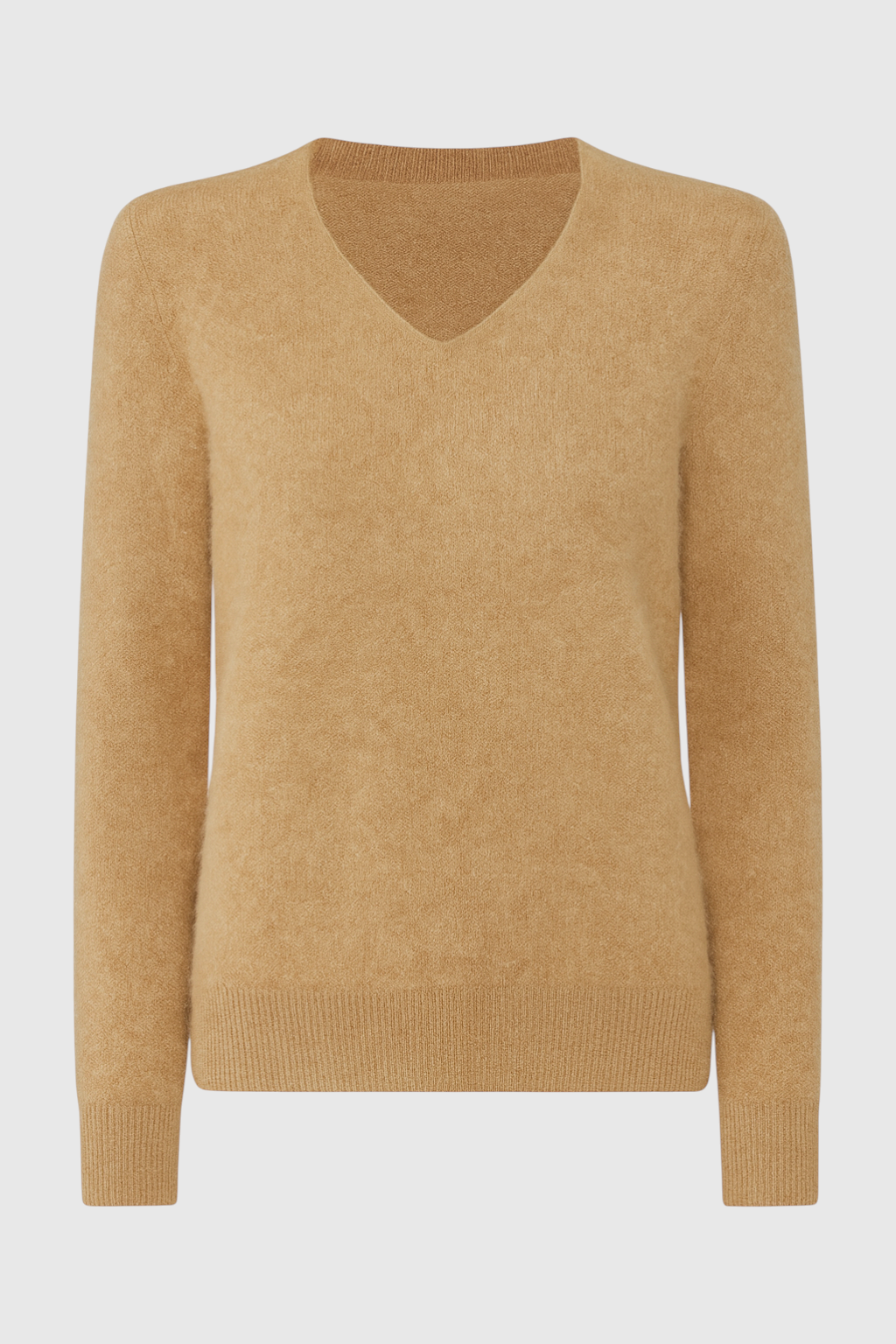 Cashmere V-Neck Sweater, Seamless Slim Fit