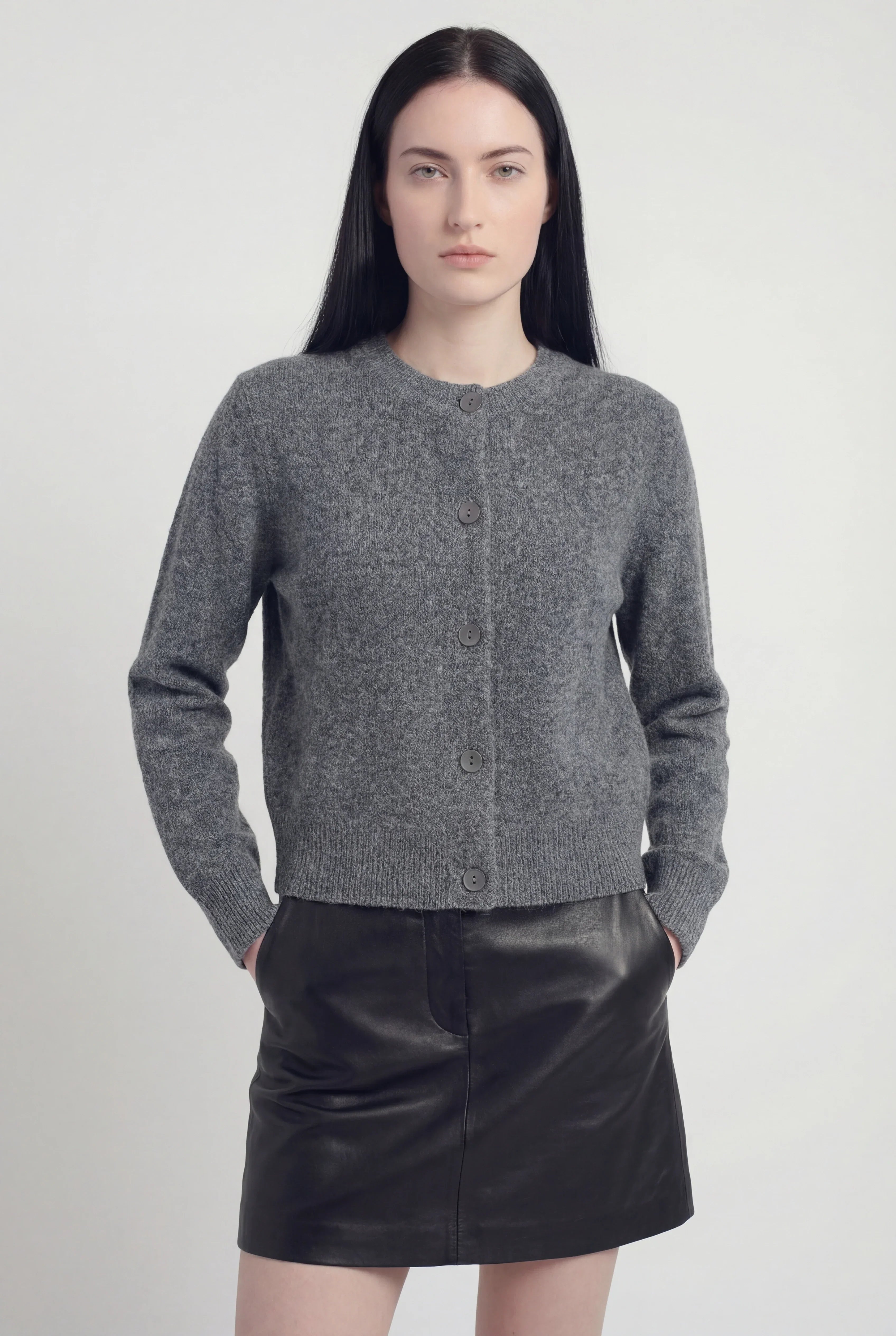 Knit Cardigan, Cropped, Button Front