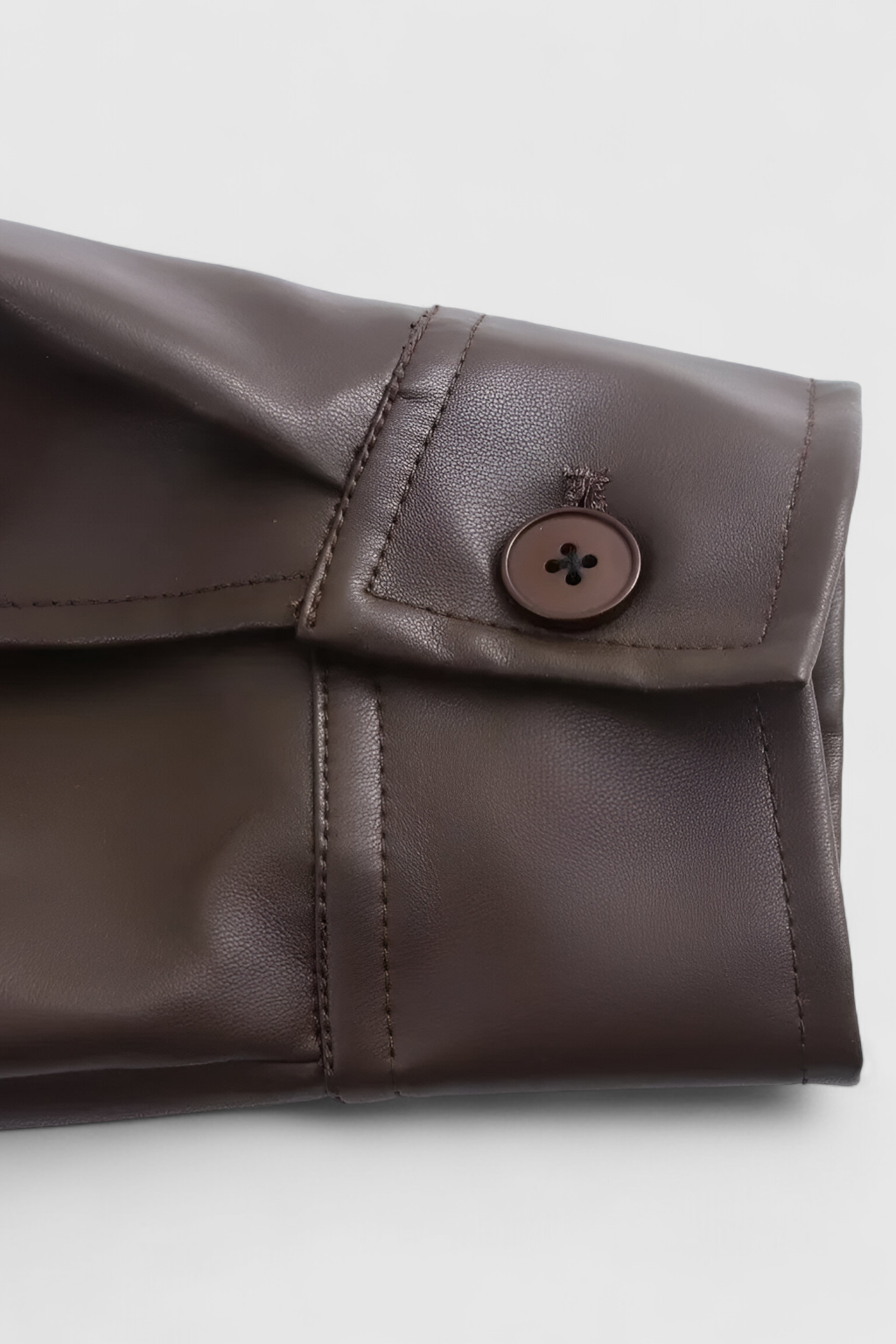 Pilot Jacket Faux Leather Zip Front