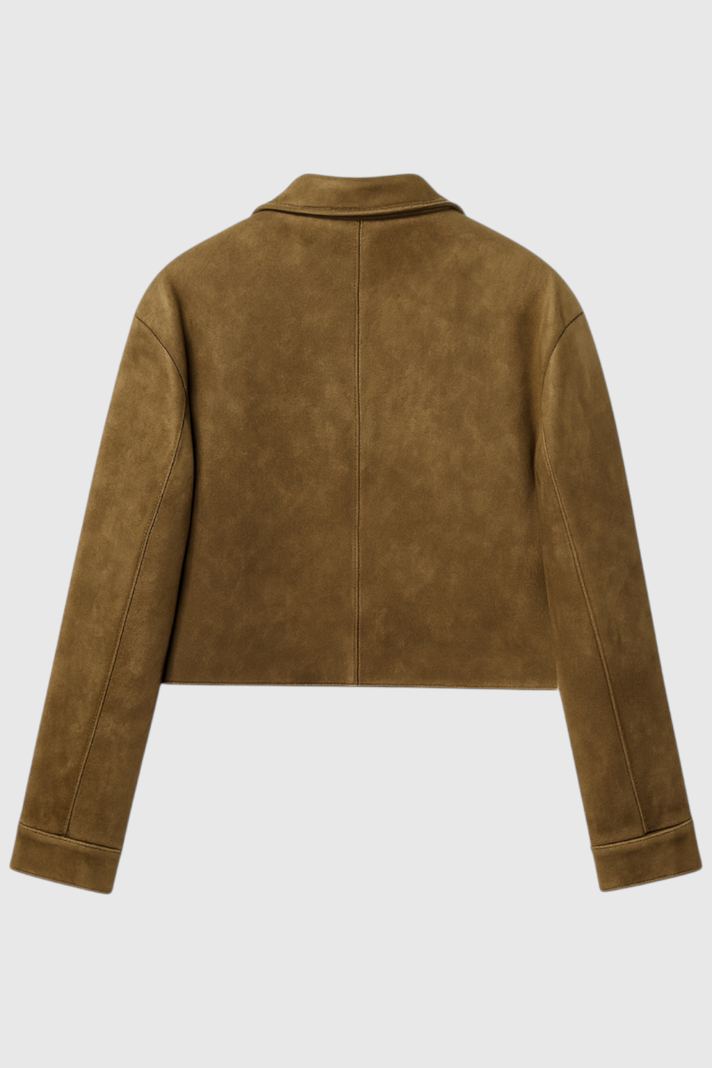 Cropped Jacket, Suede-Effect Finish