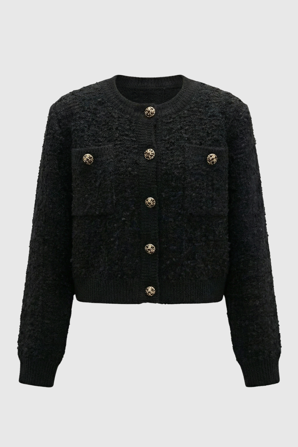 Textured Knit Cardigan, Jewel Buttons