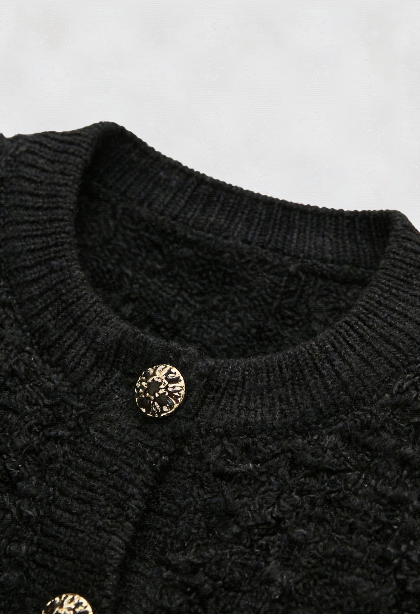 Textured Knit Cardigan, Jewel Buttons
