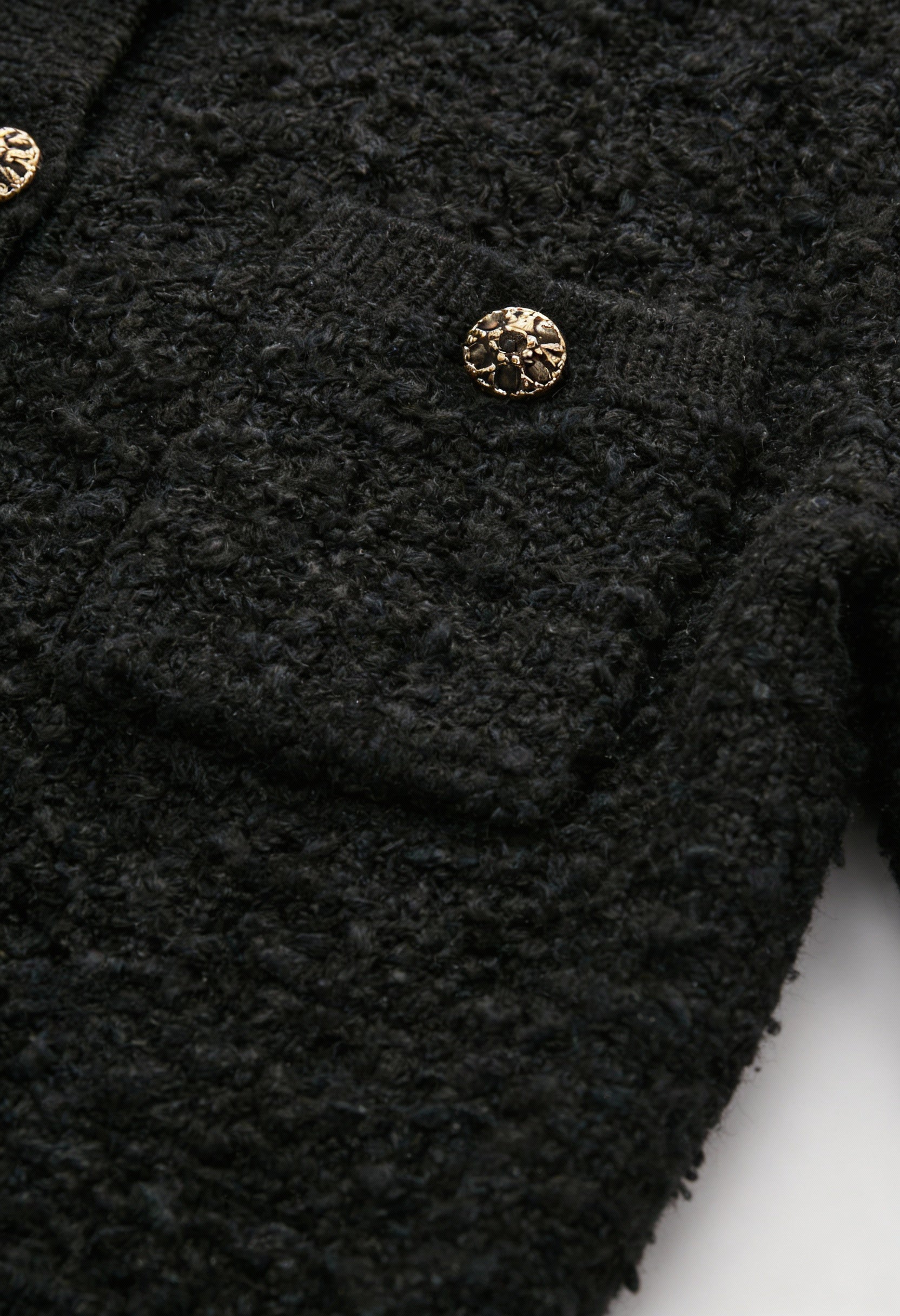 Textured Knit Cardigan, Jewel Buttons