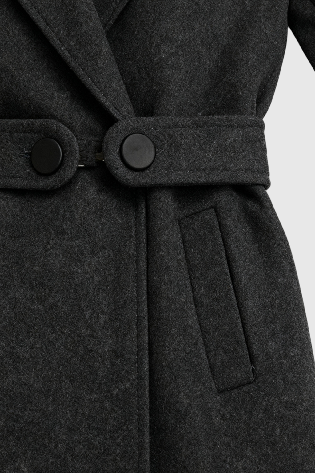 Longline Coat with Waist Tab