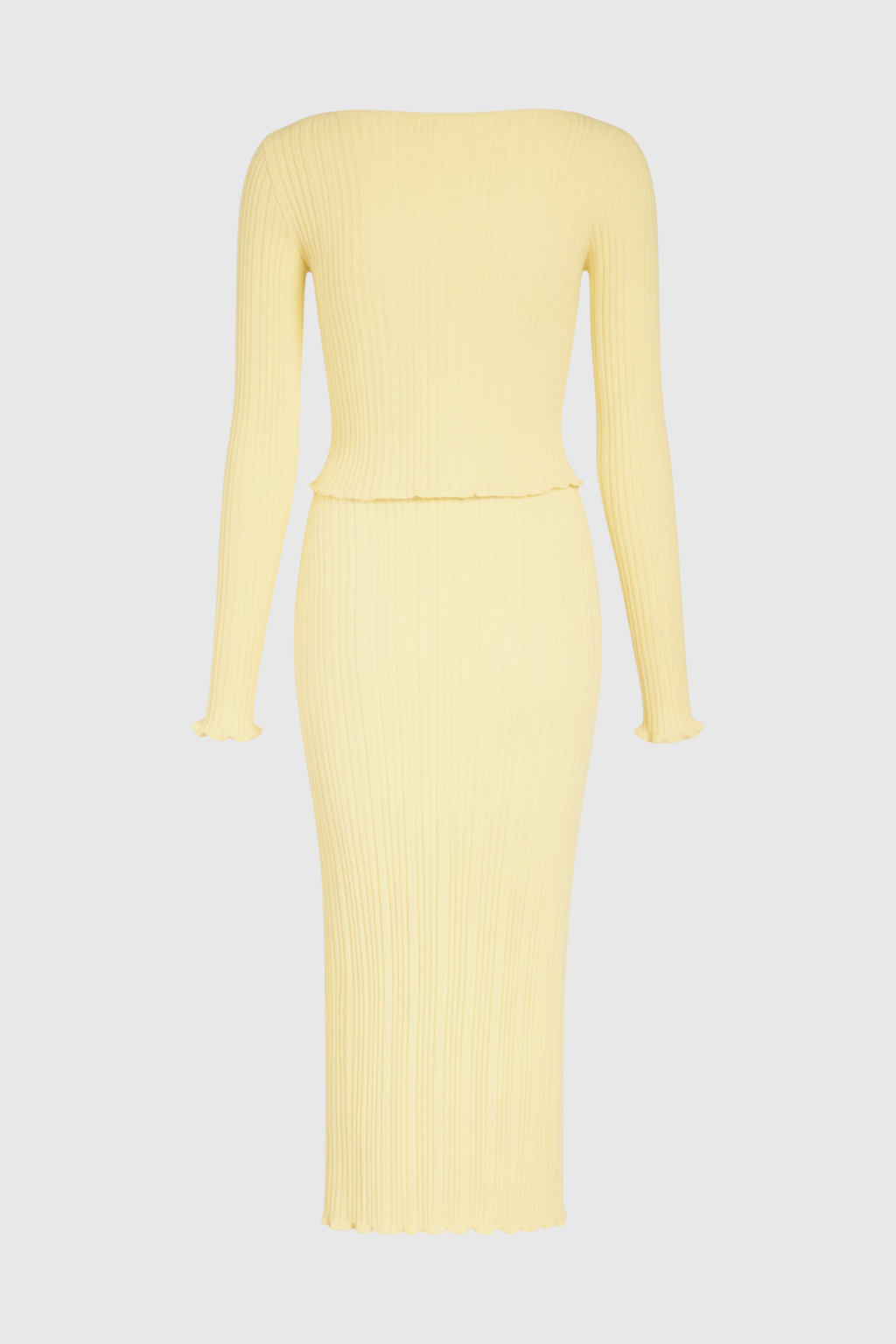 Rib Knit Set with Long Sleeves