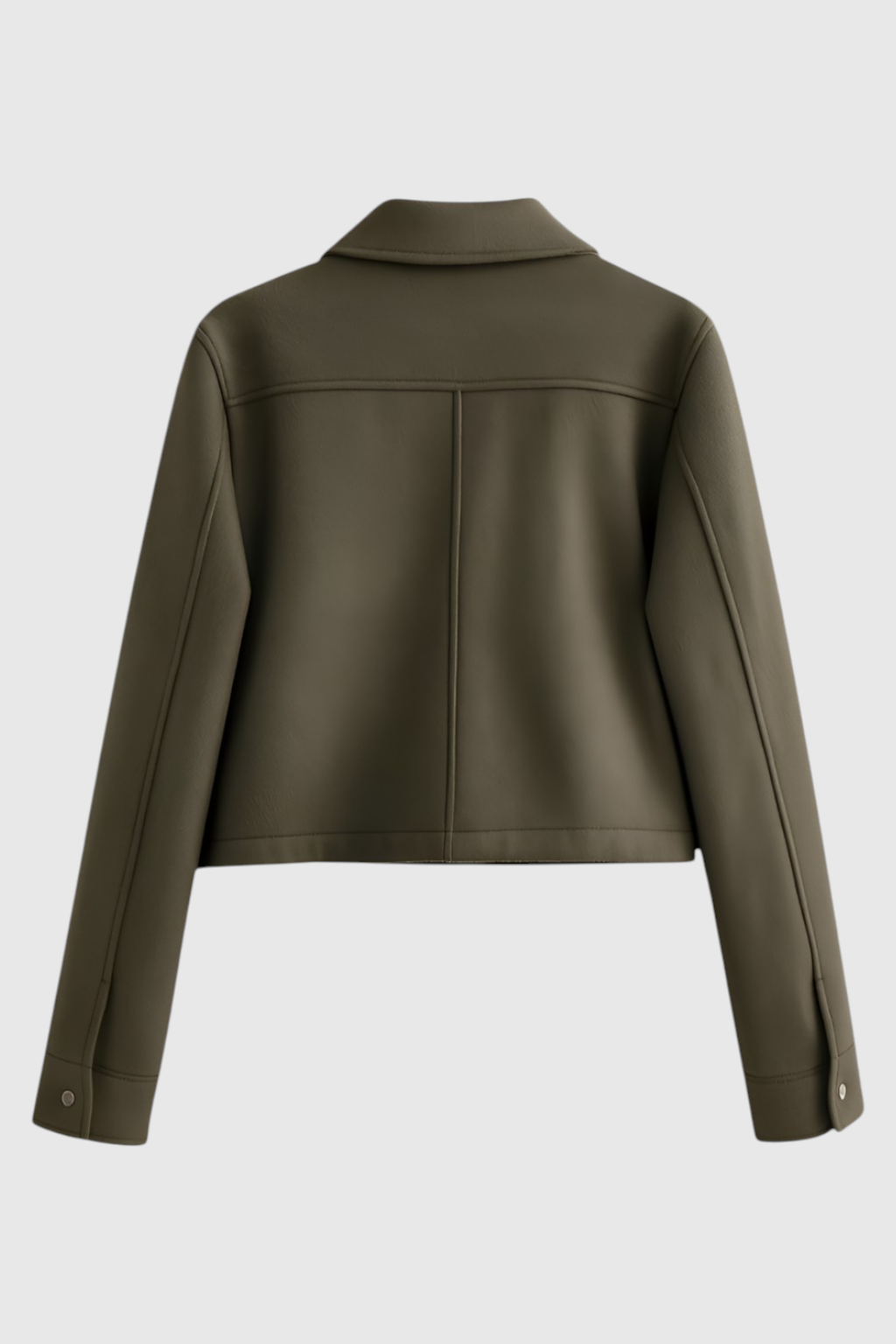 Cropped Jacket with Square Collar