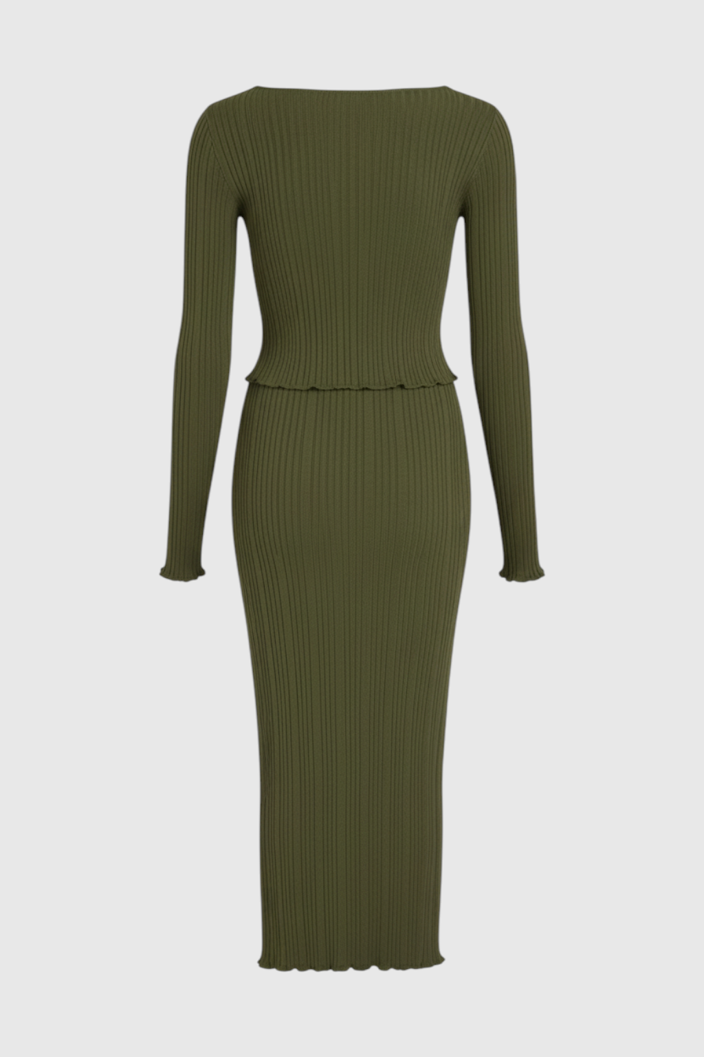 Rib-Knit Set with Long Sleeves