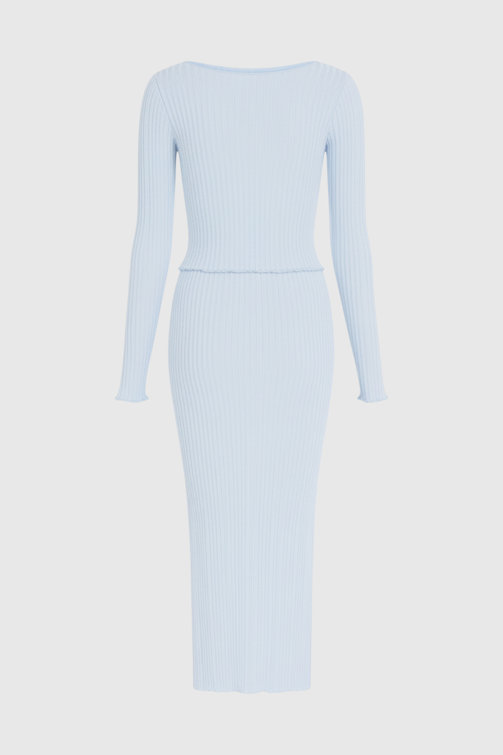 Rib-Knit Set with Long Sleeves