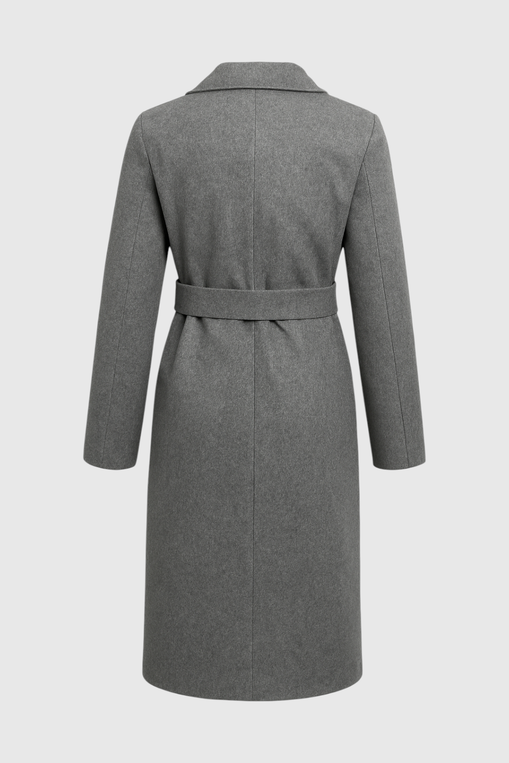 Longline Coat with Waist Tab & Notched Lapel