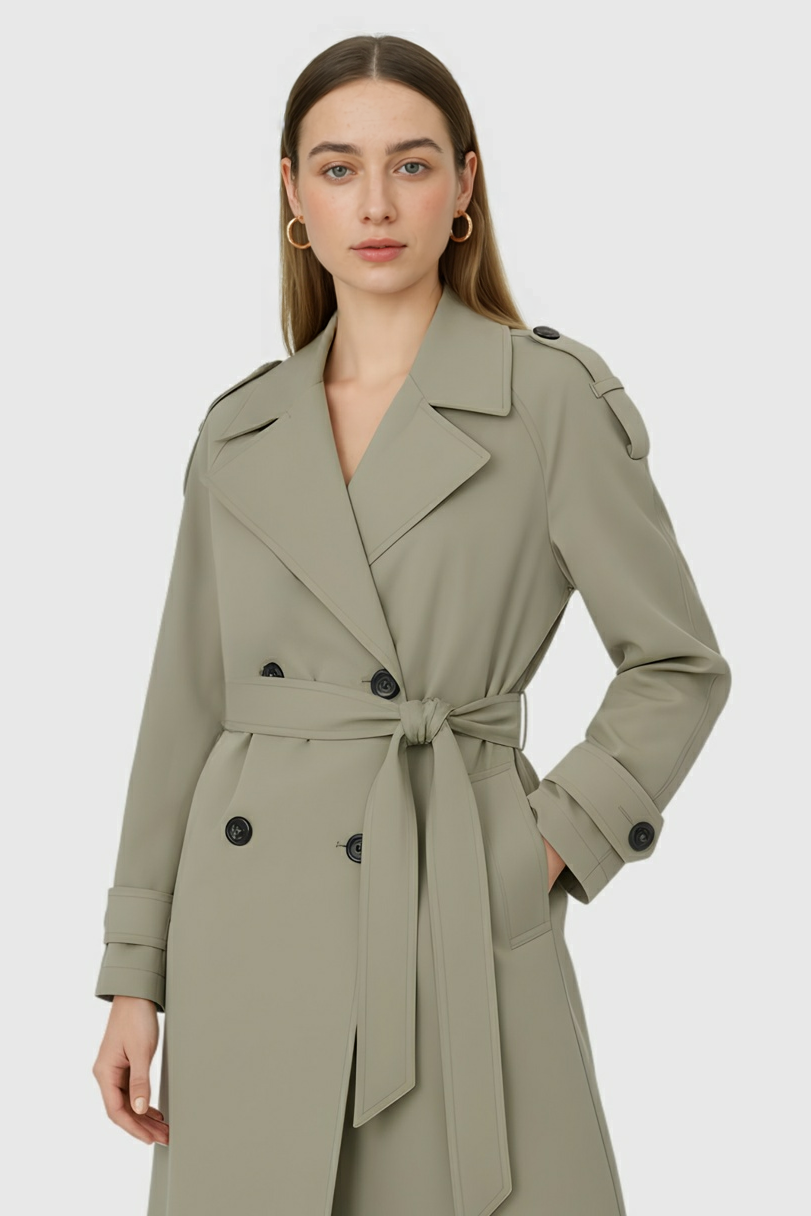 Trench Coat with Belted Waist