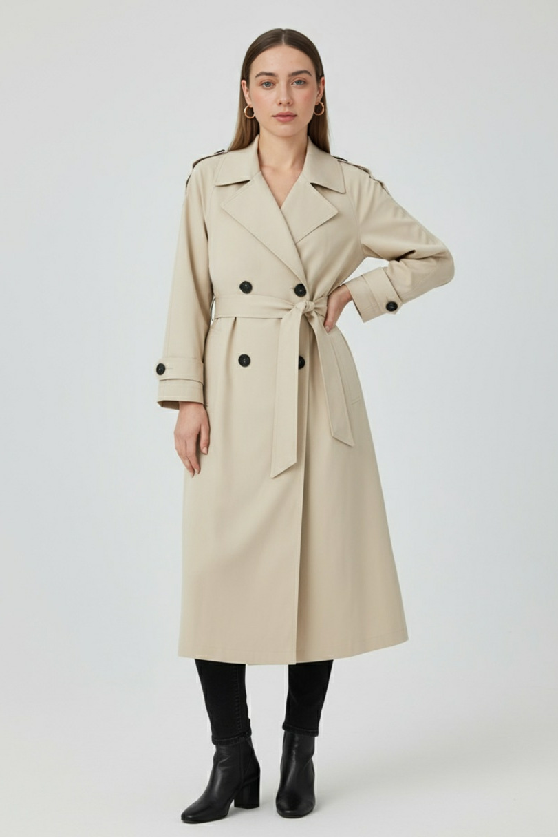 Trench Coat with Belted Waist