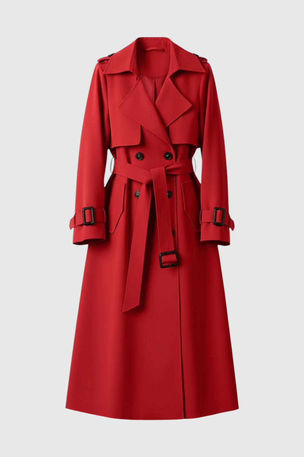 Trench Coat with Belt & Epaulettes