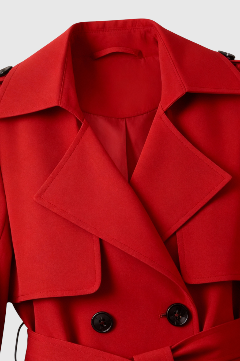 Trench Coat with Belt & Epaulettes