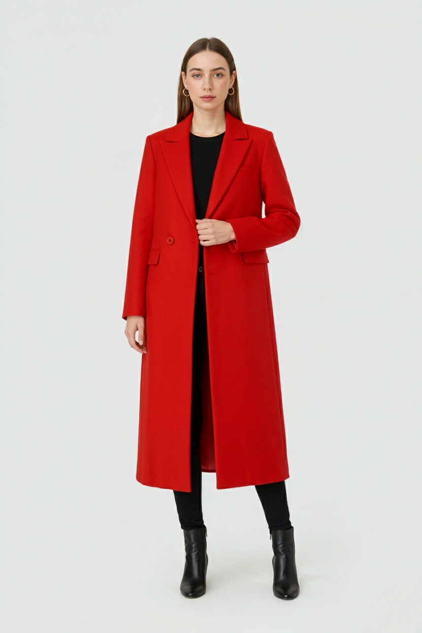 Long Coat | Slim Fit, Double-Breasted