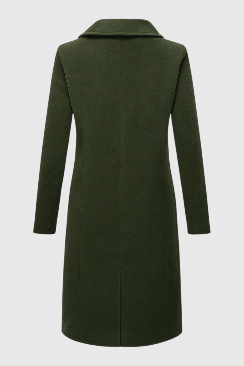 Long Coat, Notched Collar, Button Front