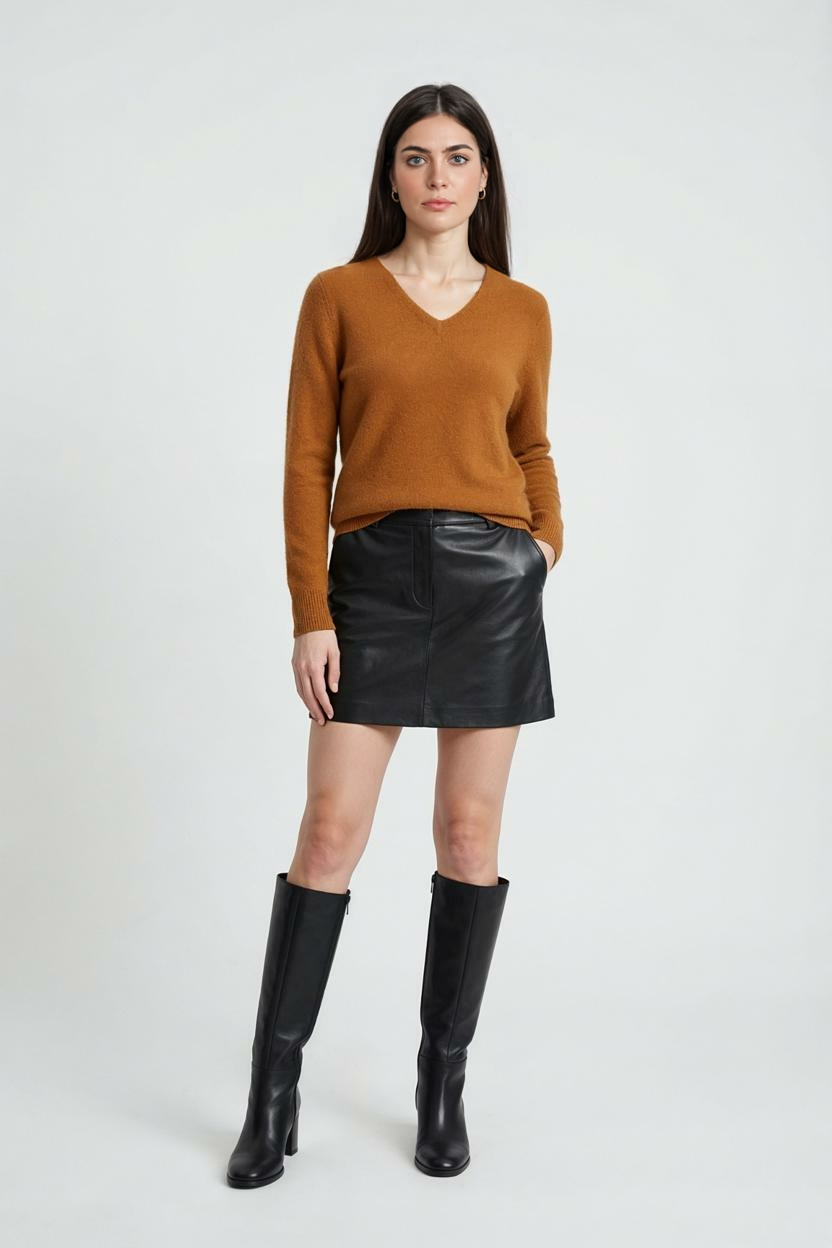 Cashmere V-Neck Sweater, Seamless Finish