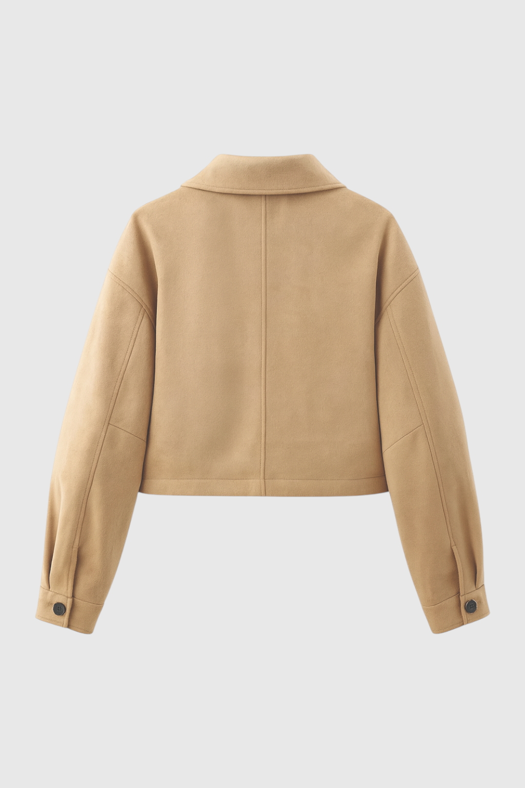 Cropped Jacket, Suede-Effect, Button Front