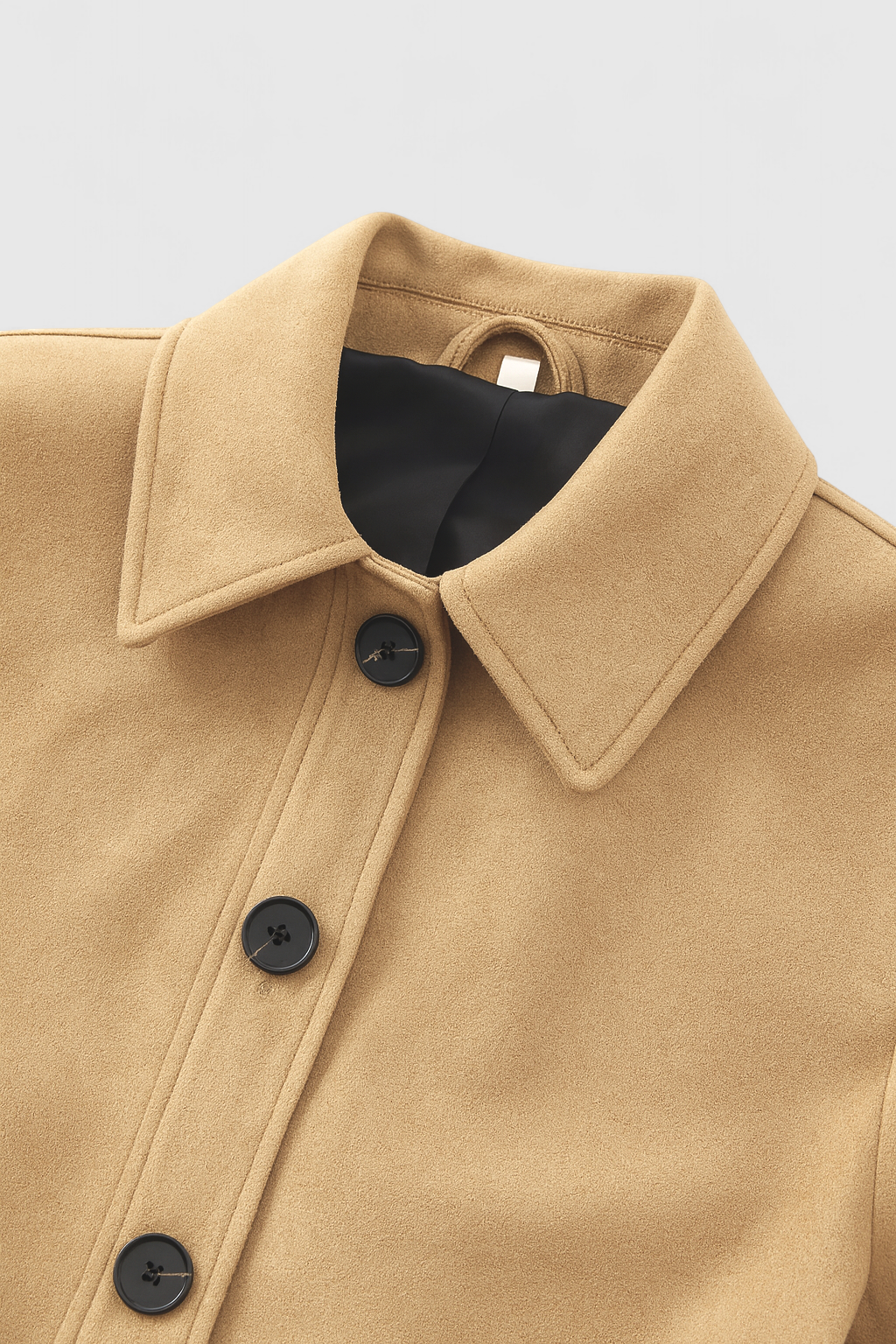 Cropped Jacket, Suede-Effect, Button Front