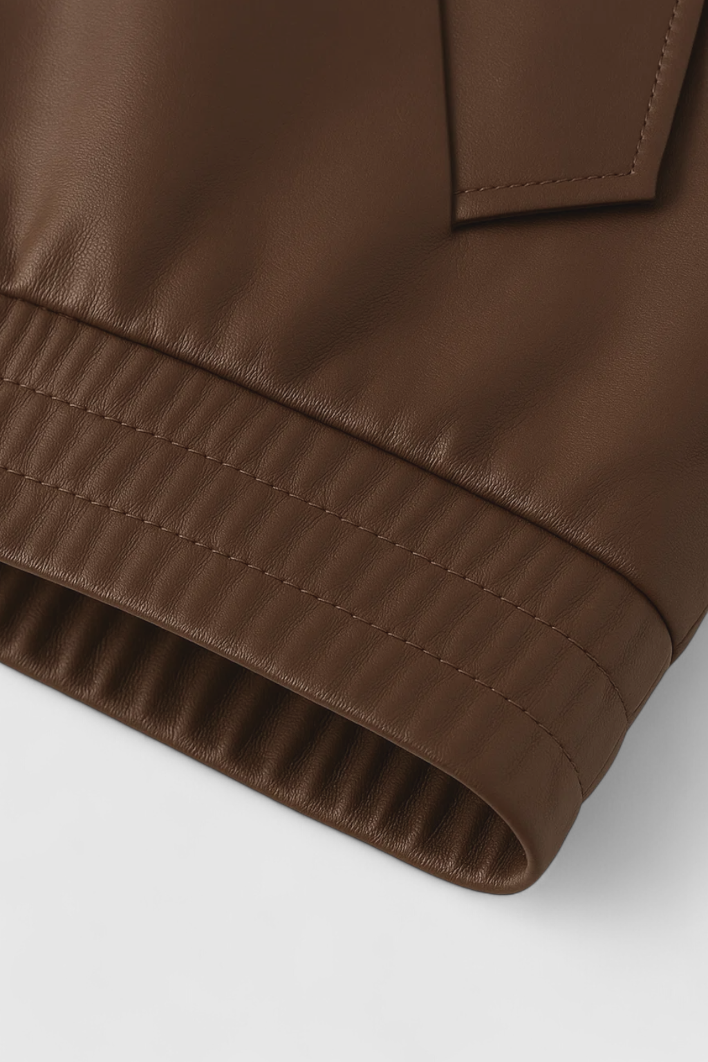 Cropped Faux Leather Jacket, Zip Front