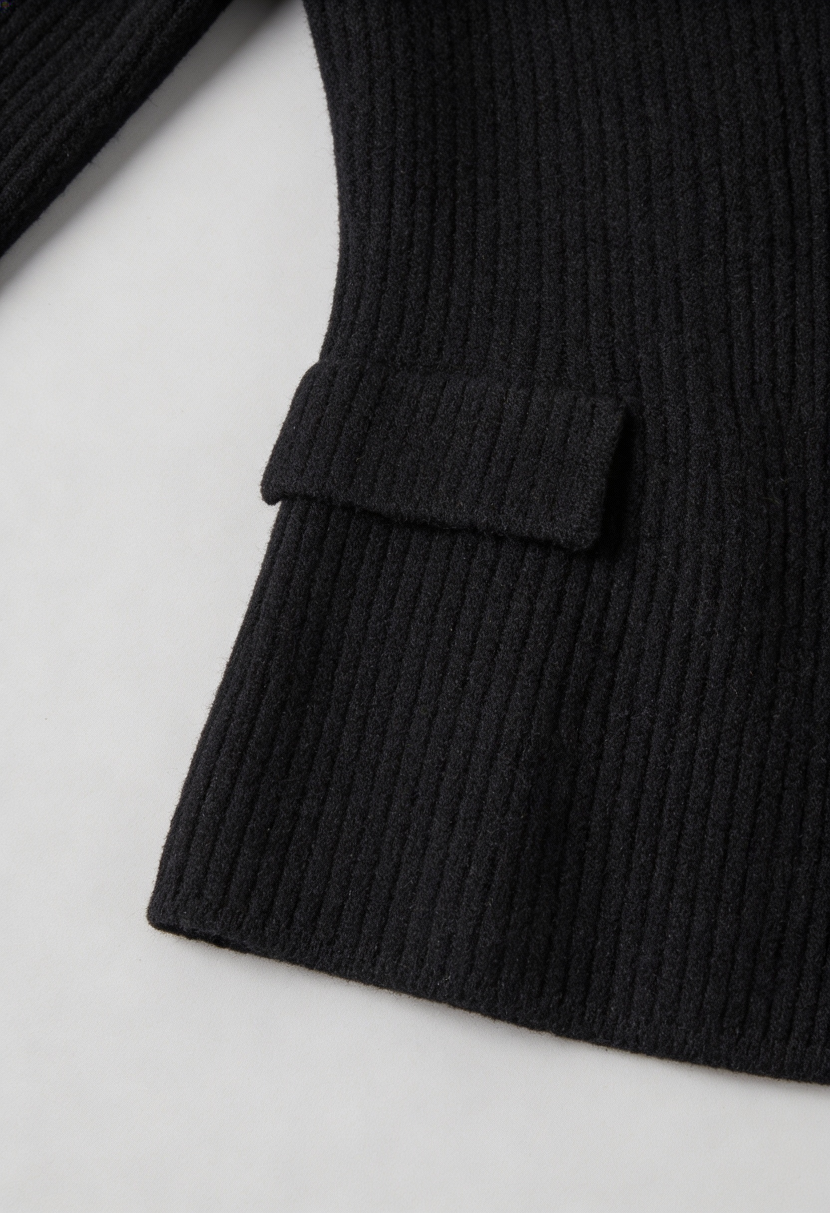 Rib Knit Cardigan with Peplum Hem