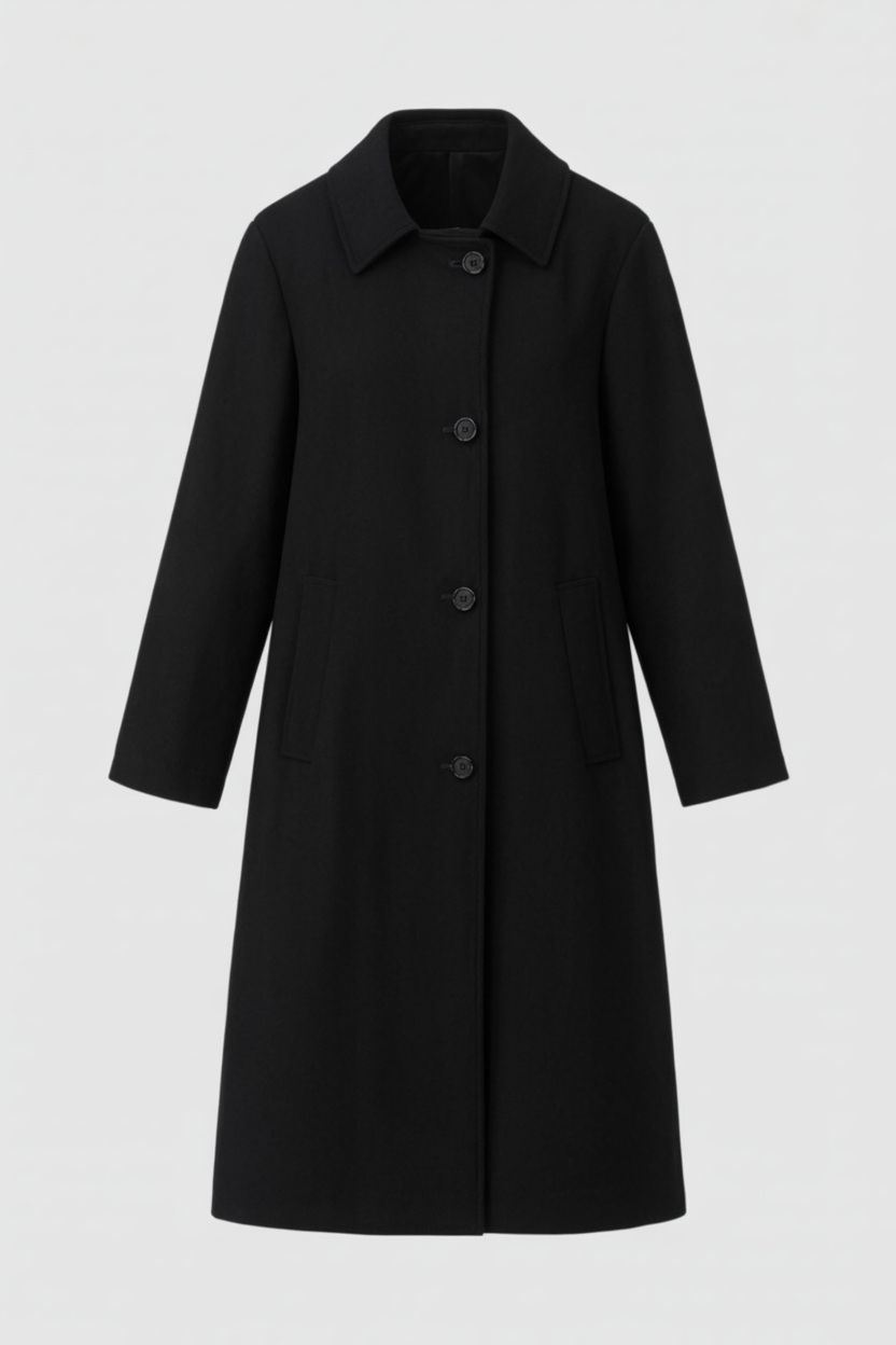Long Coat | Relaxed Fit, Buttoned Pockets