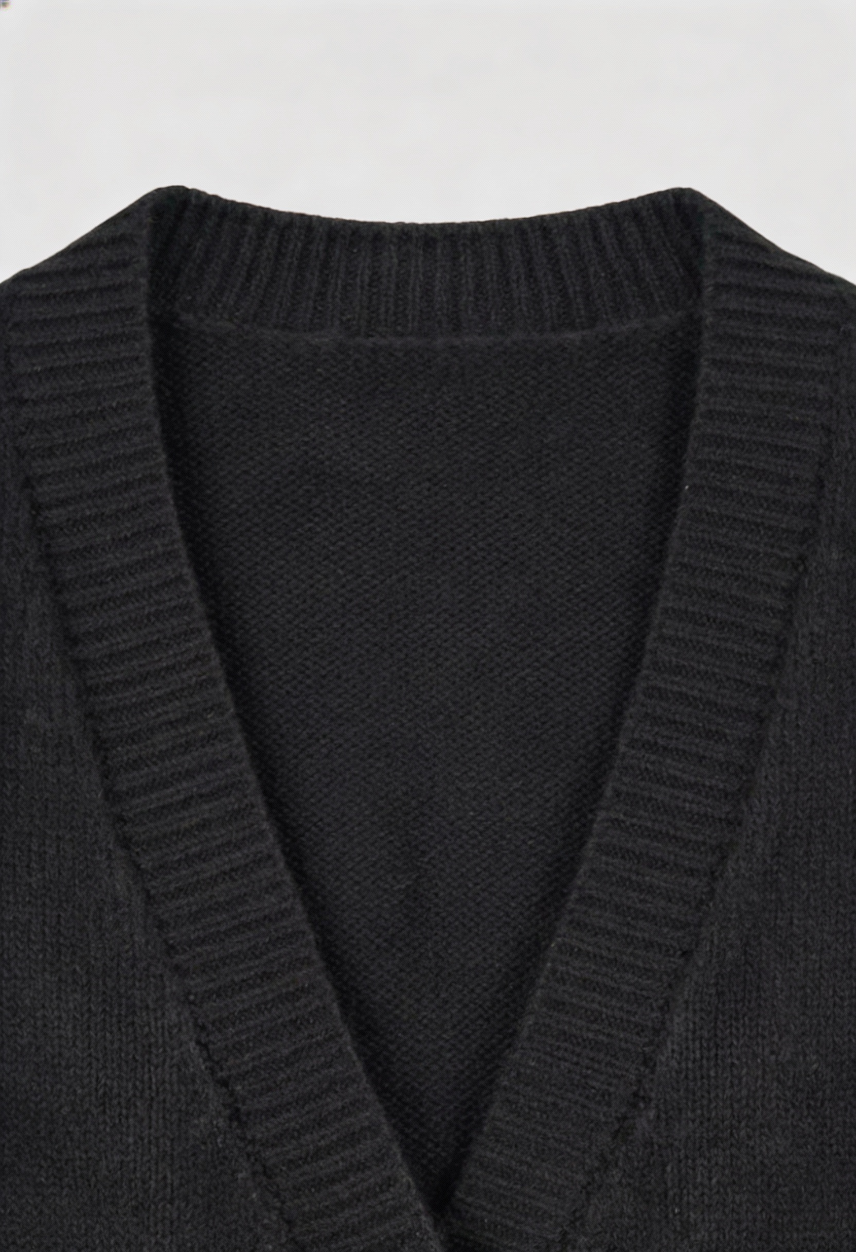 Knit V-Neck Cardigan with Button Front