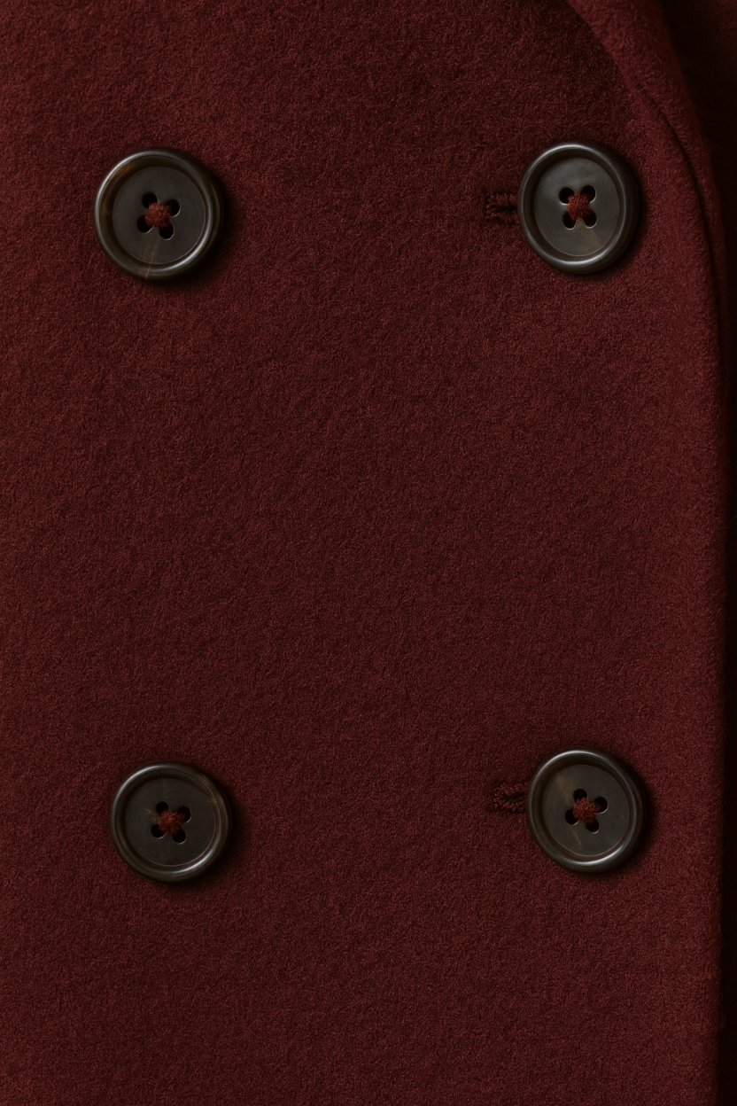 Double-Breasted Overcoat, 3/4 Sleeve