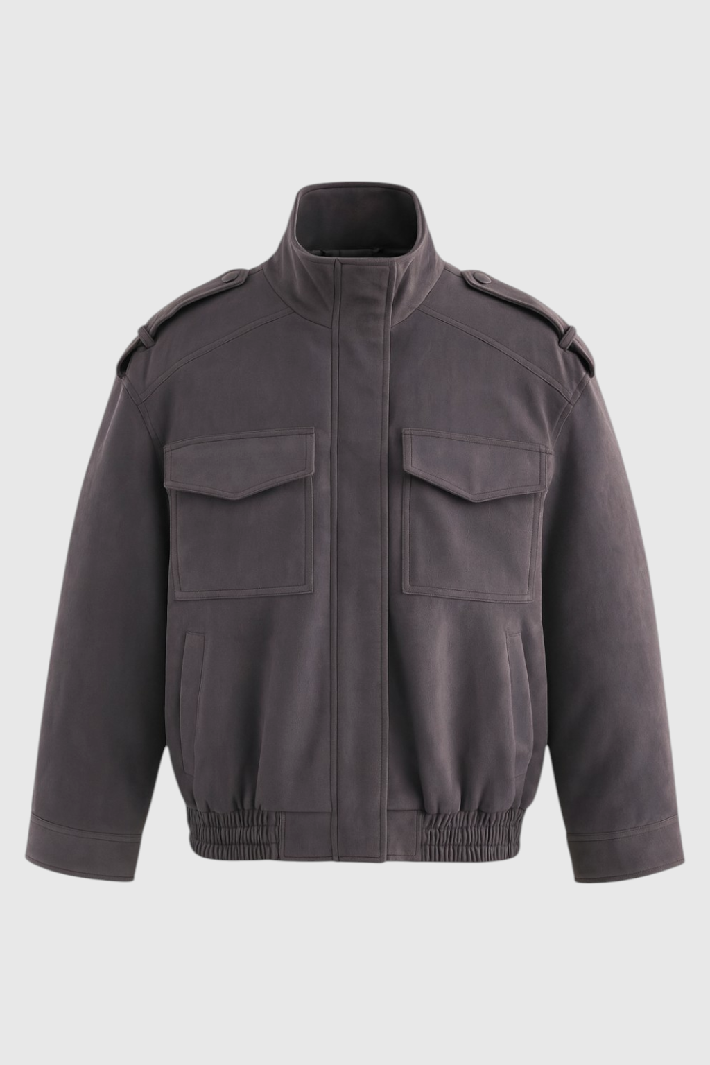 Bomber Jacket with Stand Collar