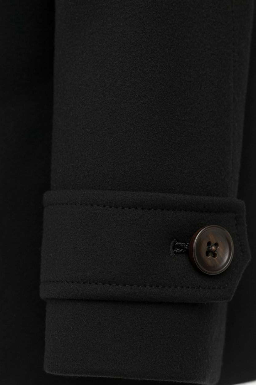 Mid-Length Coat with Gold-Tone Buttons