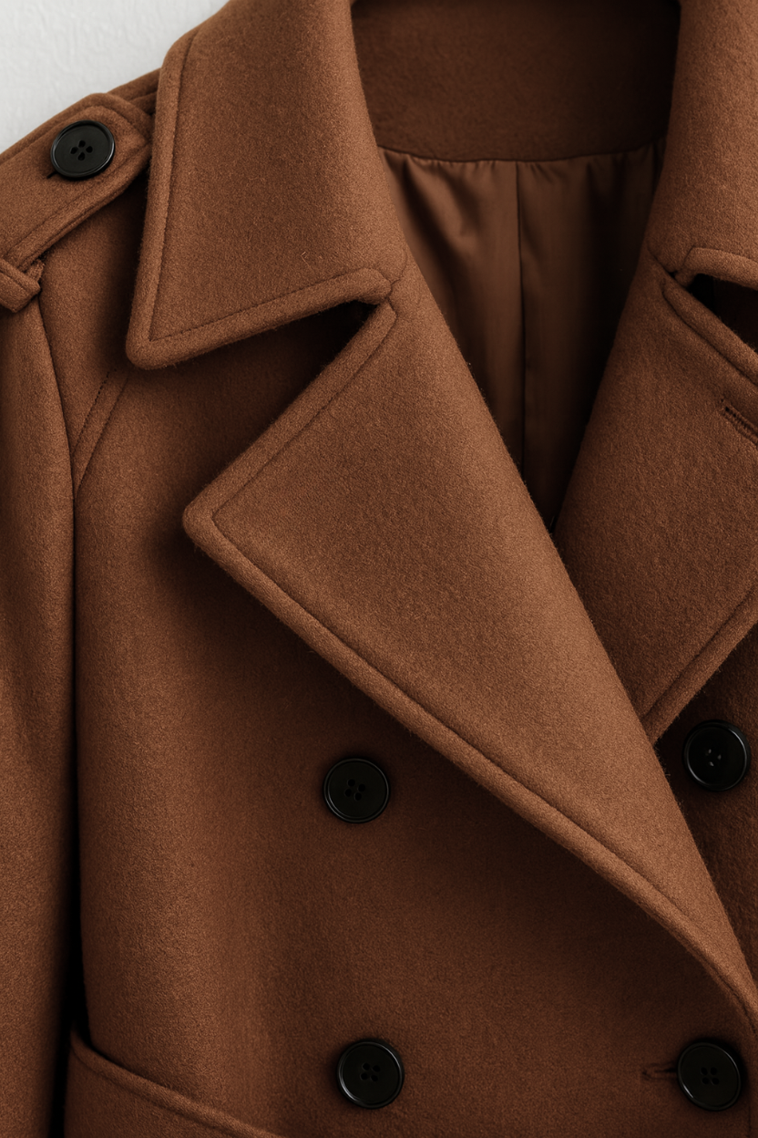 Wool Blend Overcoat with Self-Belt