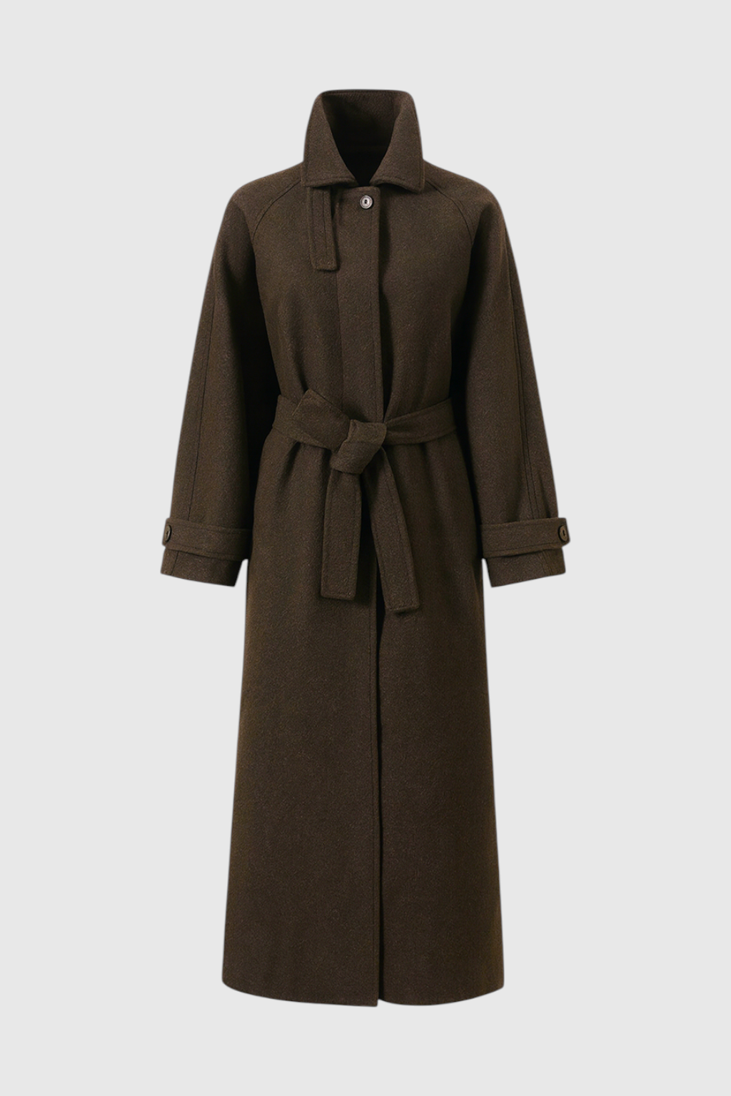 Long Overcoat with Belted Waist