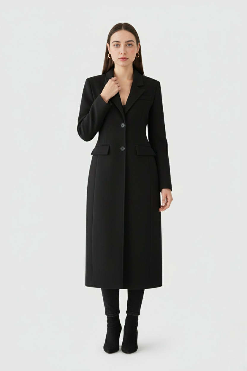 Long Coat | Slim Fit, Notched Lapel