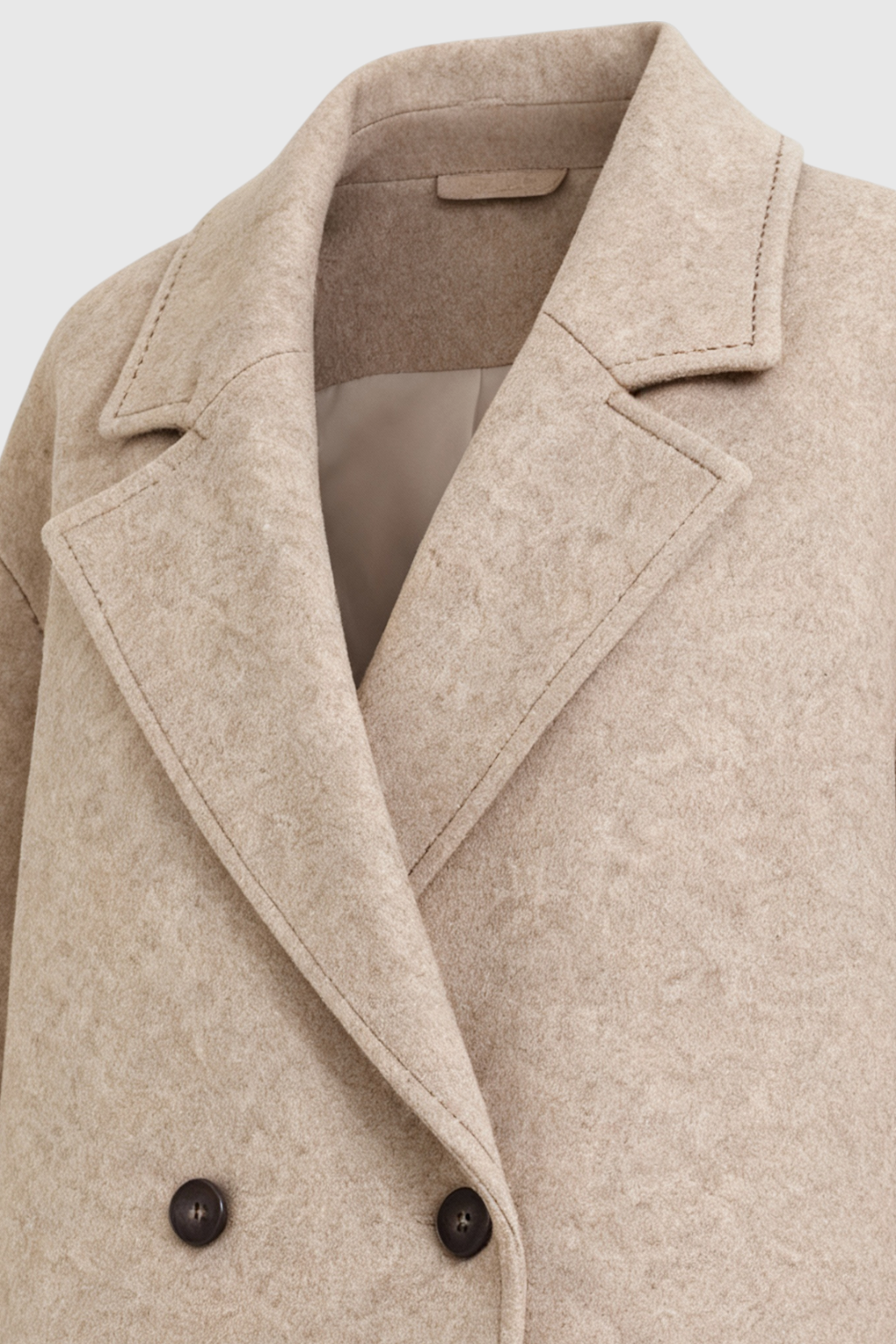 Long Overcoat, Double-Breasted, Notched Lapel