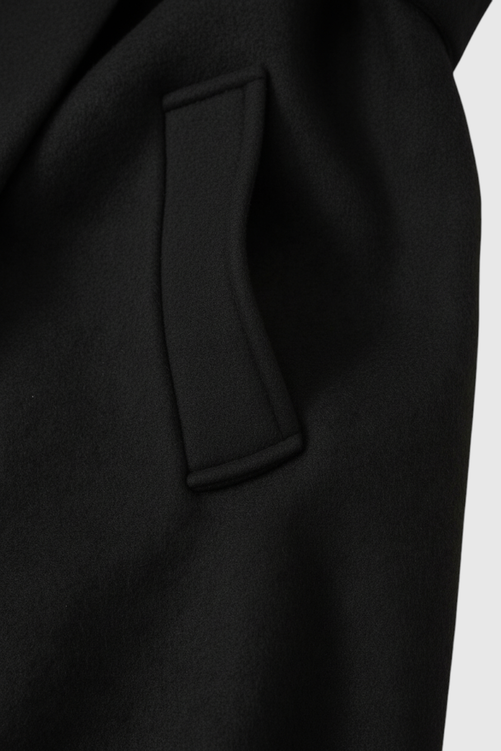 Longline Coat with Belt & Wide Lapel