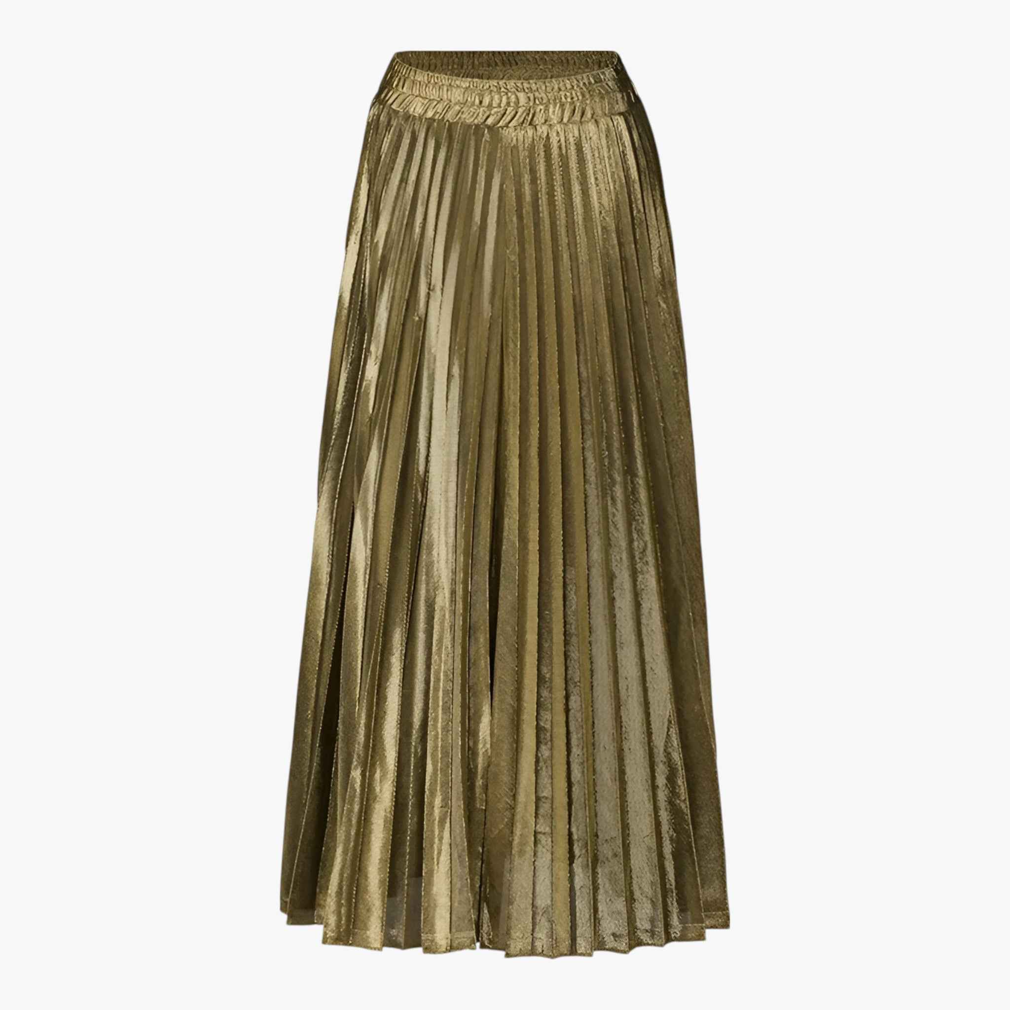 Maxi Skirt with Metallic Pleats