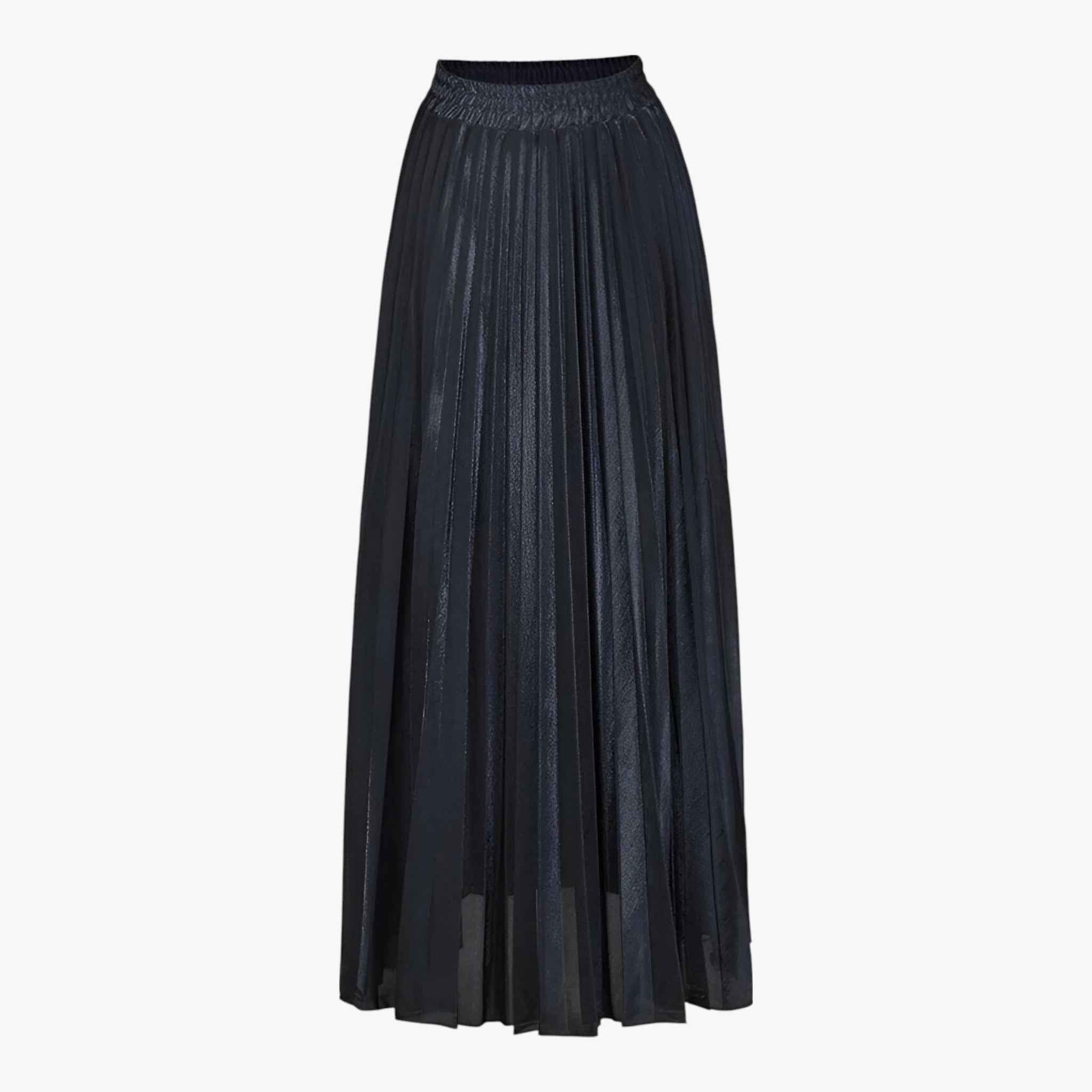 Maxi Skirt with Metallic Pleats