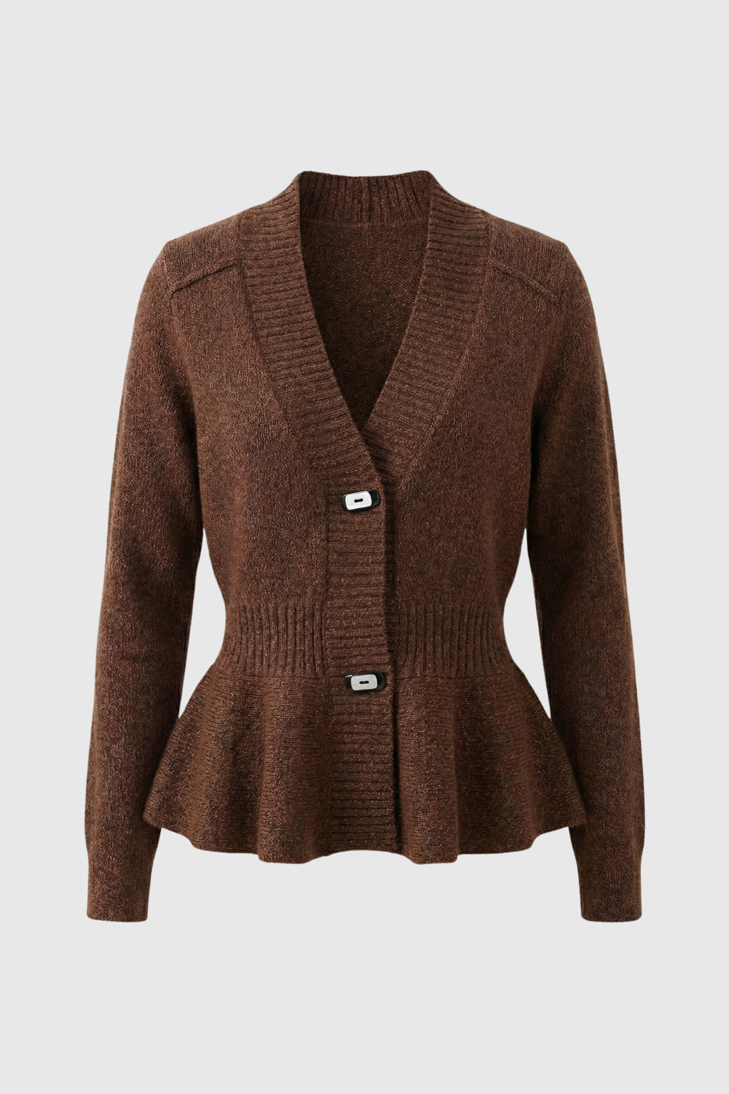 Cardigan with Shawl Collar & Peplum Hem