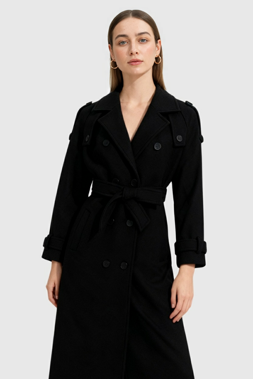 Long Coat with Belted Waist