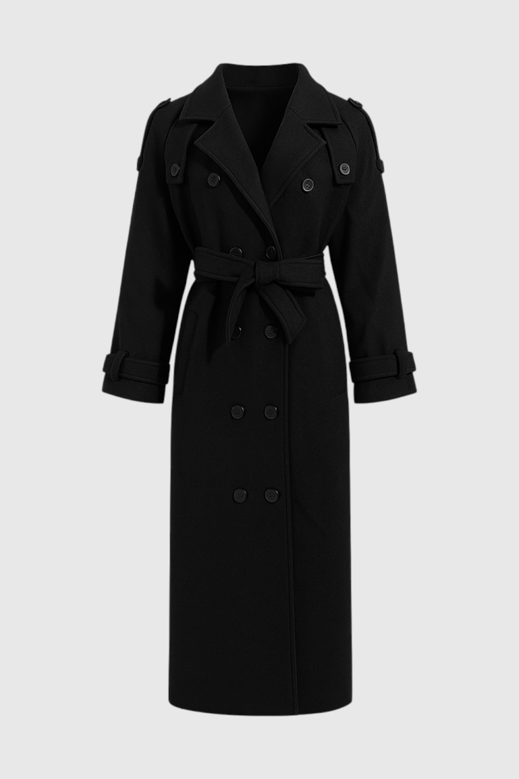 Long Coat with Belted Waist