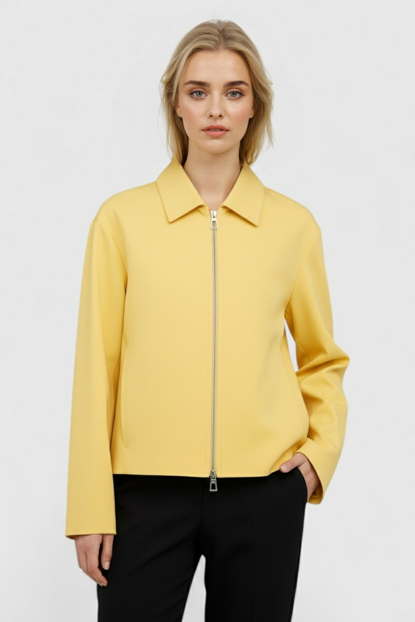 Zip Jacket with Turn-Down Collar
